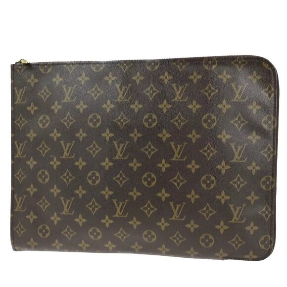 LOUIS VUITTON Poche Documents Business Clutch Bag Monogram - Picture 1 of 14